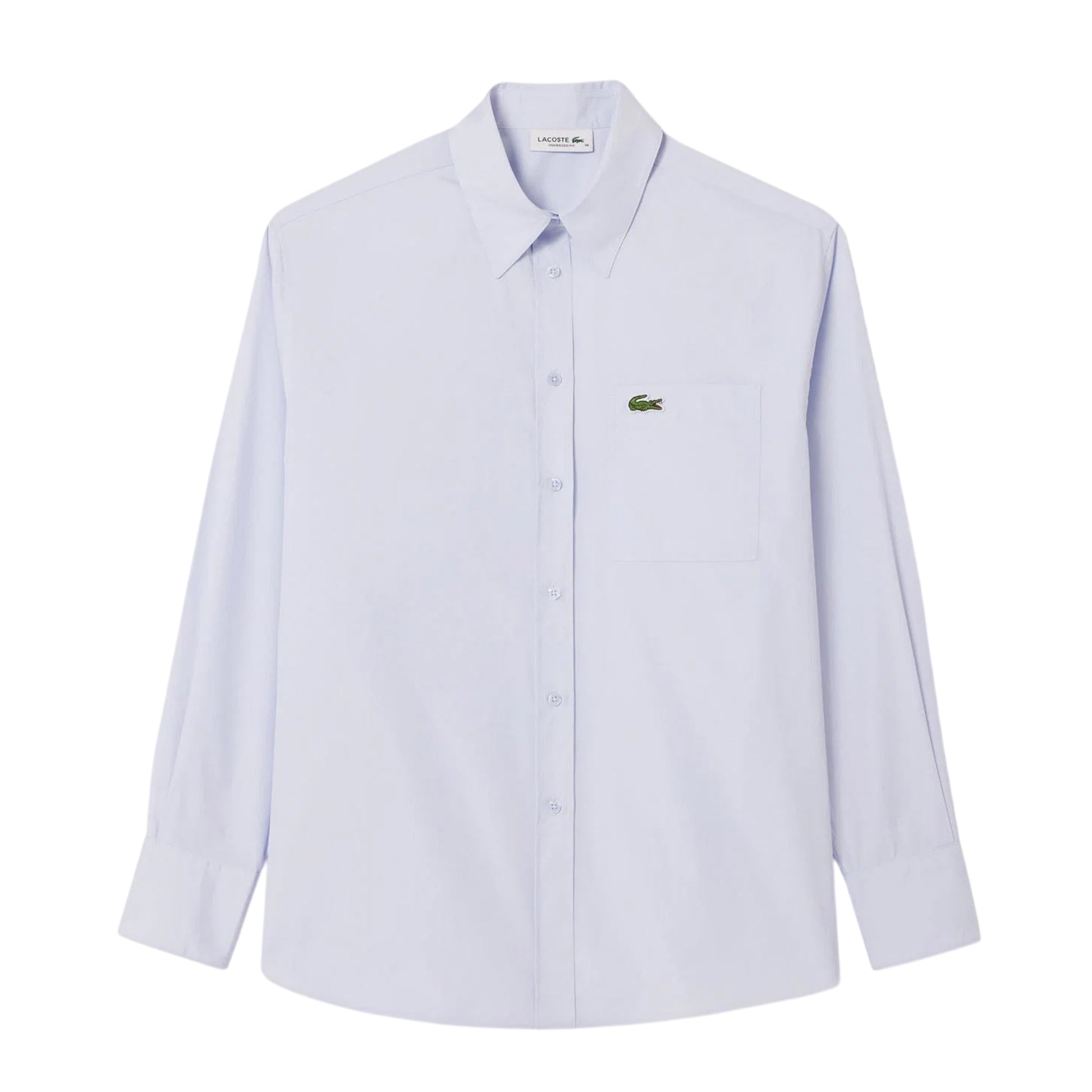 Light Blue - Front - Lacoste Womens-Ladies Logo Cotton Long-Sleeved Shirt