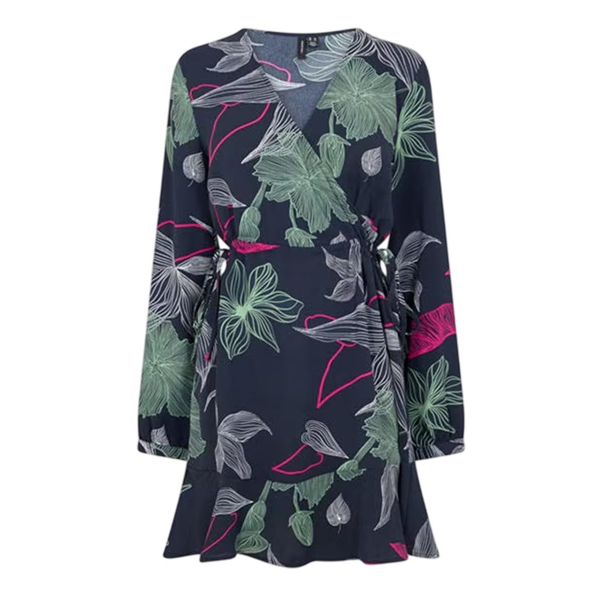 Black - Front - Vero Moda Womens-Ladies Jane Floral Wrap Dress