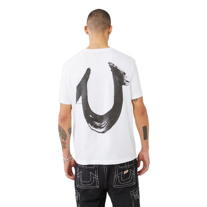 White - Back - True Religion Mens Horseshoe Relaxed Fit T-Shirt