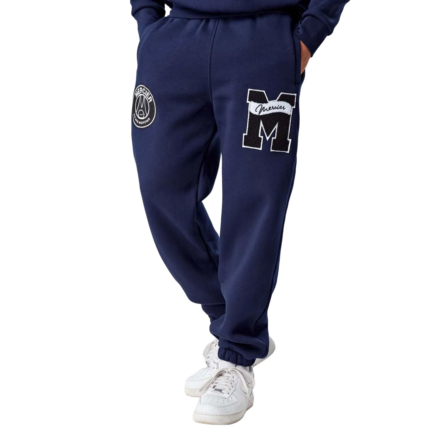 Navy - Front - Mercier Mens Academy Jogging Bottoms