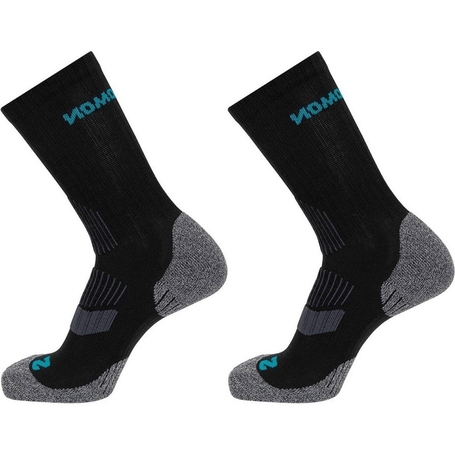 Black-Grey - Back - Salomon Womens-Ladies Lightweight Crew Socks (Pack of 2)