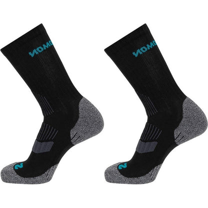 Black-Grey - Back - Salomon Womens-Ladies Lightweight Crew Socks (Pack of 2)