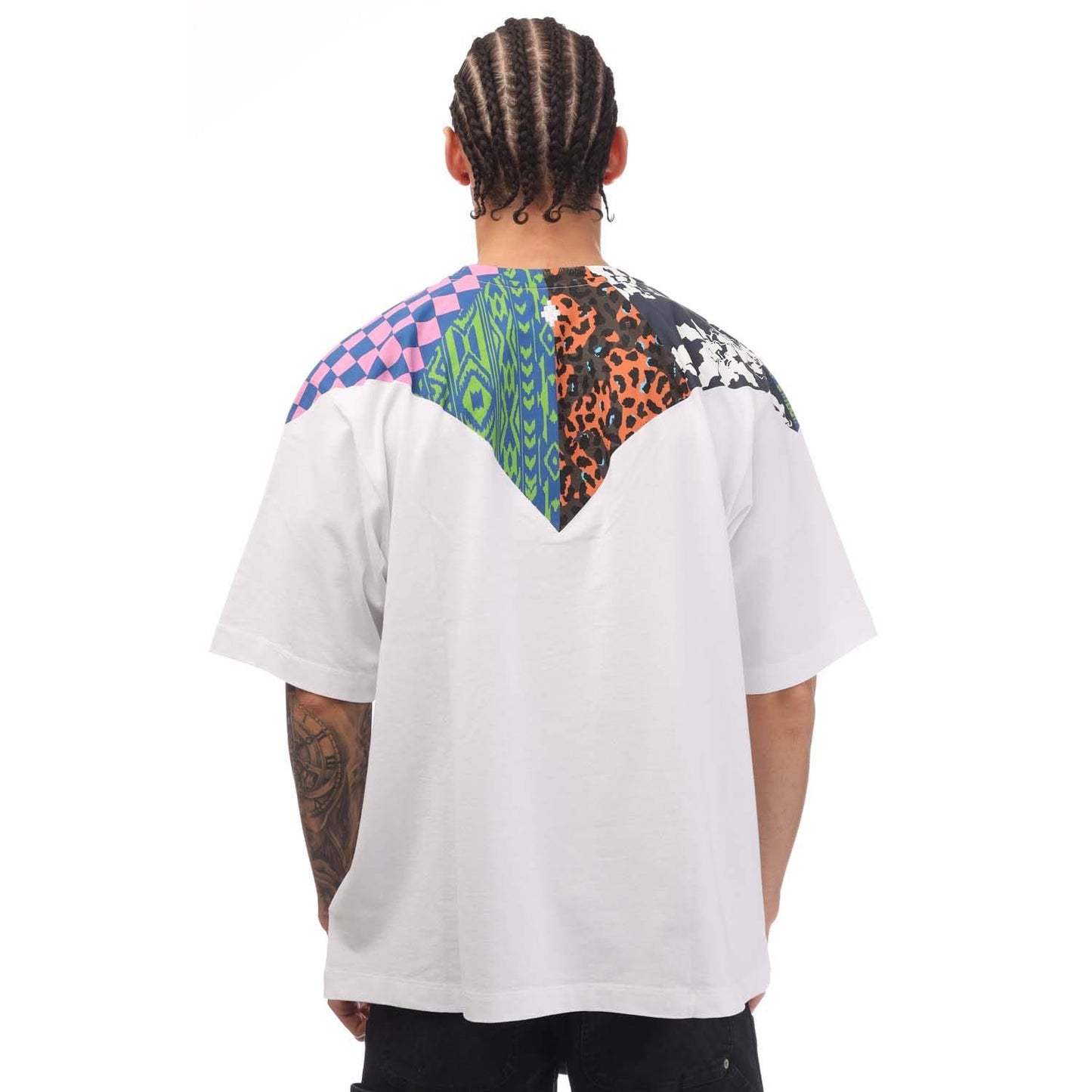White-Multicoloured - Back - Marcelo Burlon Mens Mix&Match T-Shirt