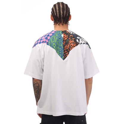 White-Multicoloured - Back - Marcelo Burlon Mens Mix&Match T-Shirt