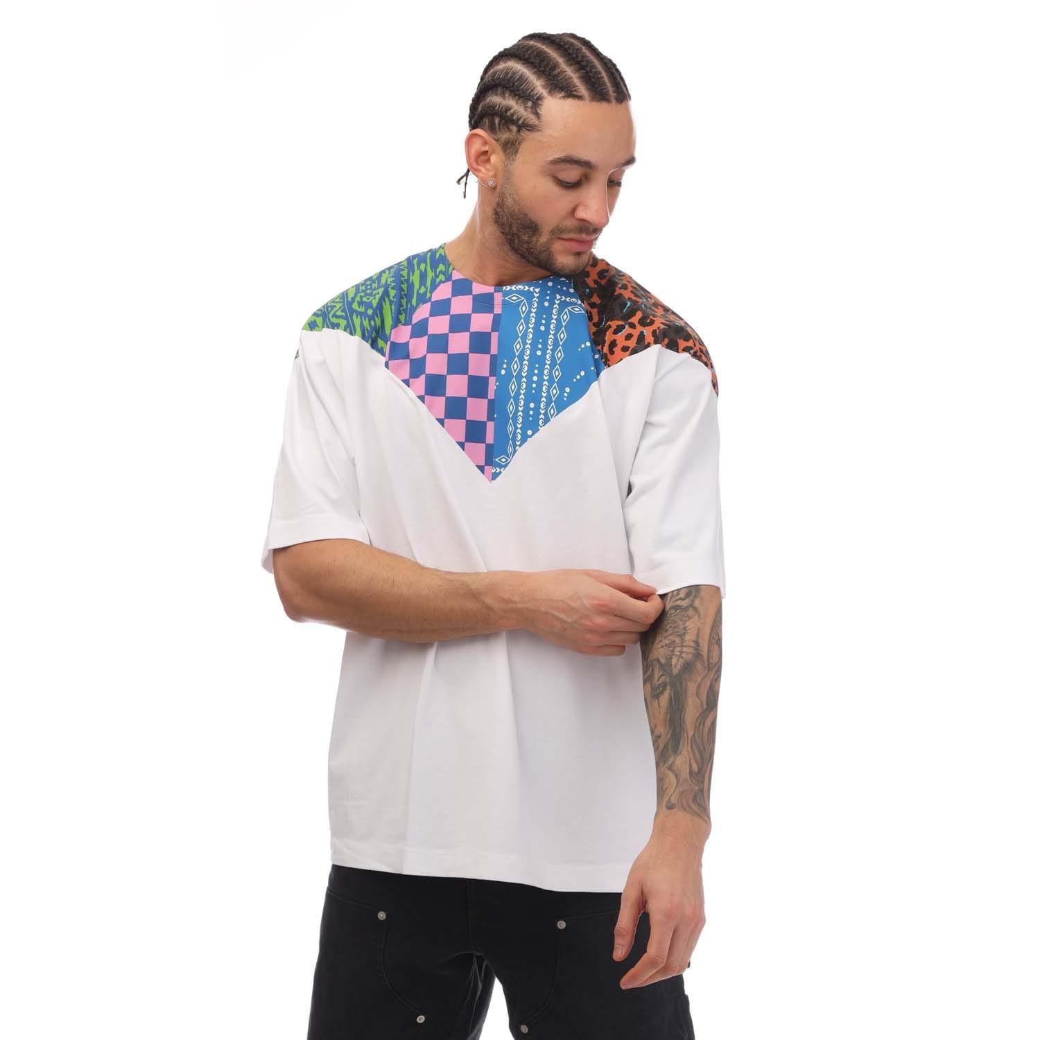 White-Multicoloured - Front - Marcelo Burlon Mens Mix&Match T-Shirt