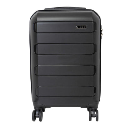 Black - Front - Linea Turin Travel Suitcase Set