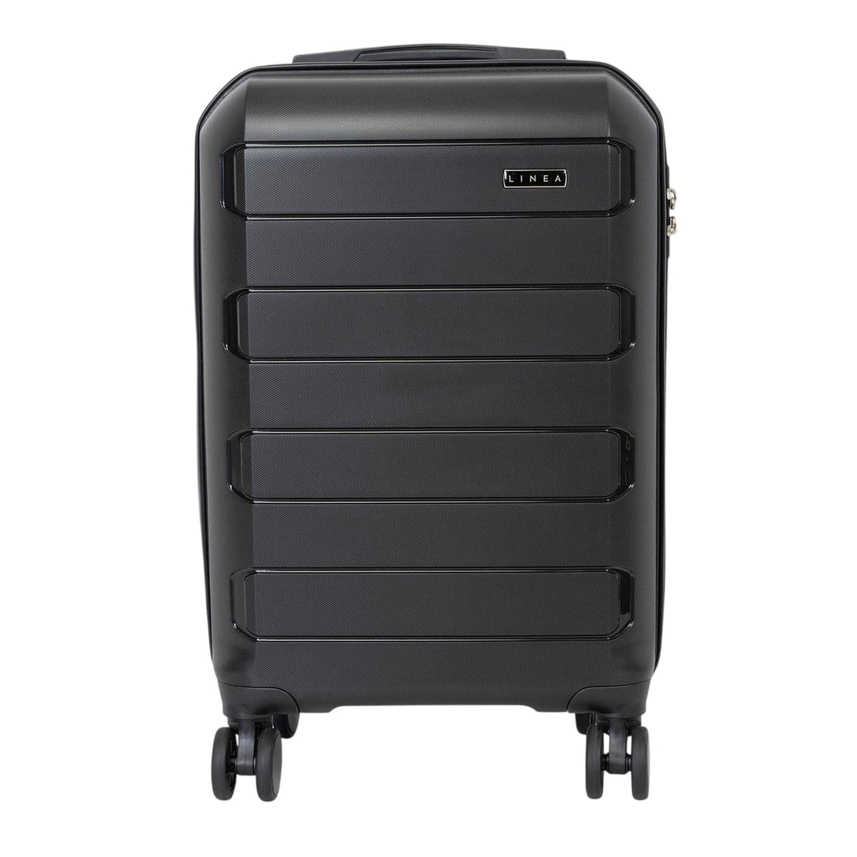 Black - Front - Linea Turin Travel Suitcase Set