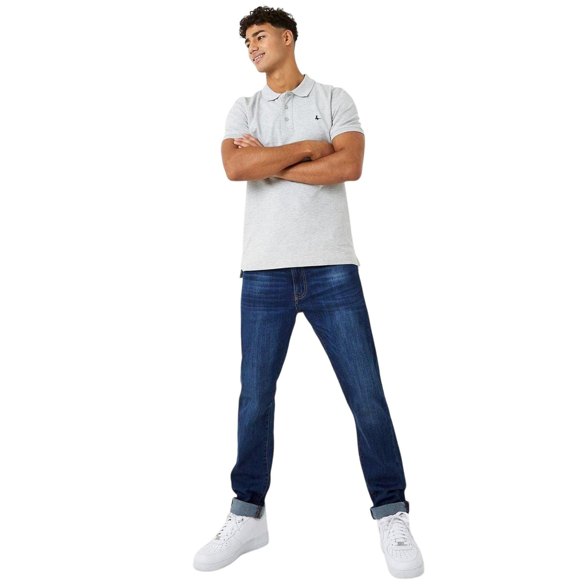 Grey Marl - Side - Jack Wills Mens Eaton Stretch Polo Shirt