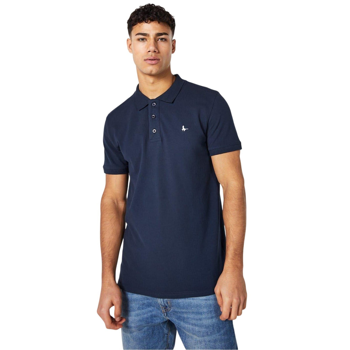 Navy - Front - Jack Wills Mens Eaton Stretch Polo Shirt