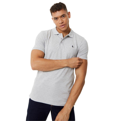 Grey Marl - Front - Jack Wills Mens Eaton Stretch Polo Shirt