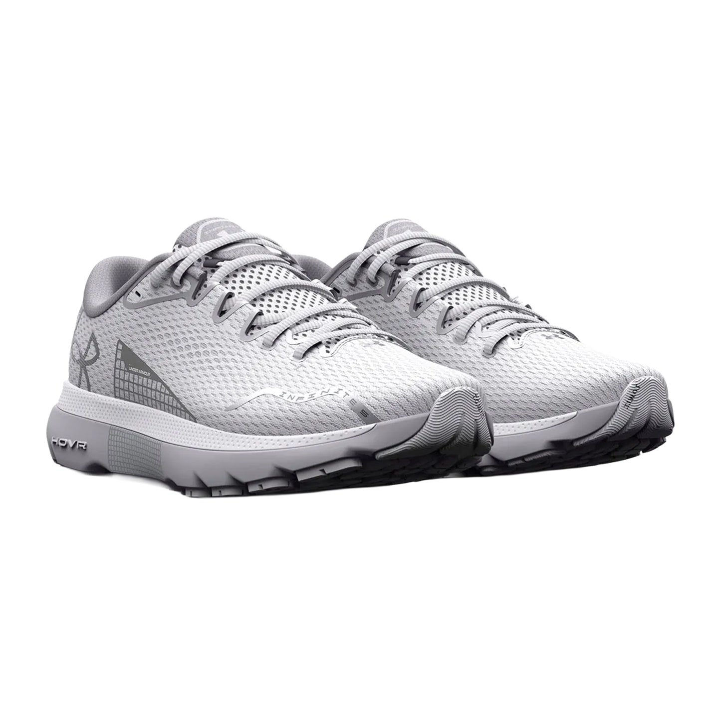White - Front - Under Armour Womens-Ladies Hovr Infinite 5 Running Trainers
