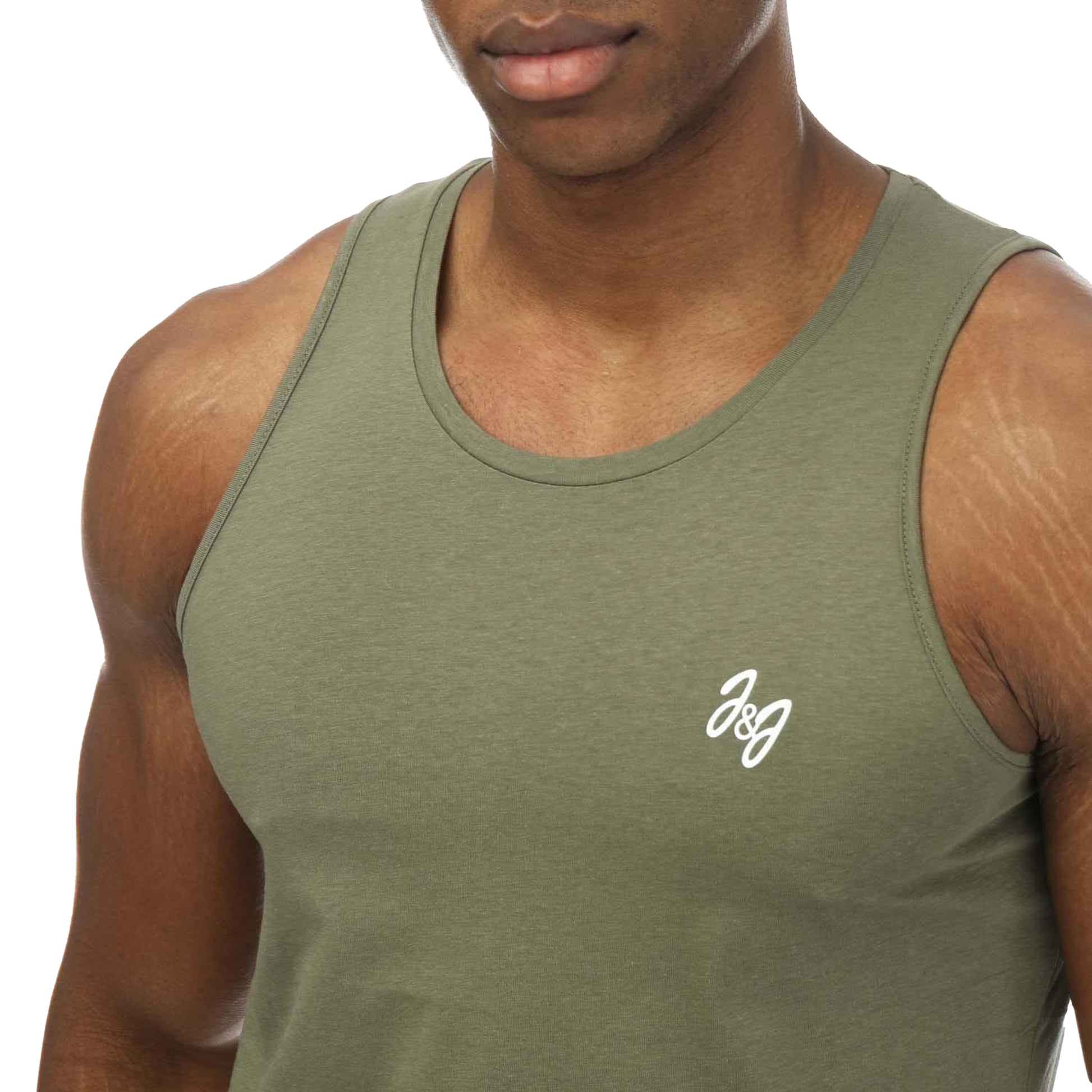 White-Grey-Black-Green - Back - Jack And Jones Mens Joseph Vest Top (Pack of 5)