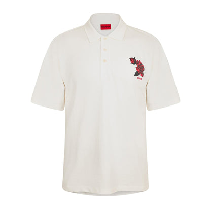 White - Front - Hugo Mens Dardigo Rose Polo Shirt