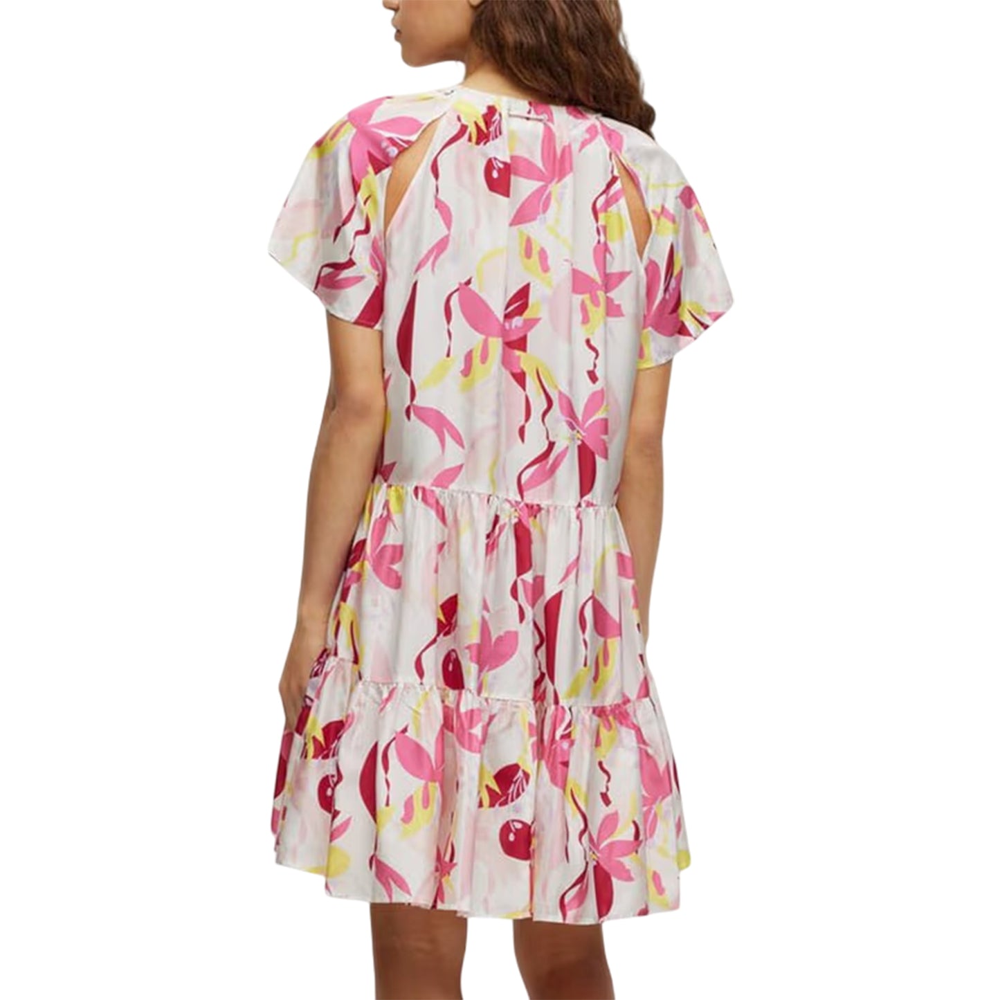 Multicoloured - Back - Boss Womens-Ladies Darouna Silk Mini Dress