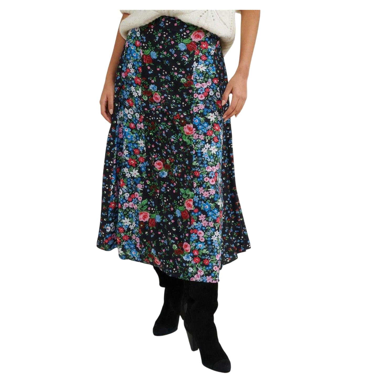 Black - Front - Nobody´s Child Womens-Ladies Dido Floral Midi Skirt