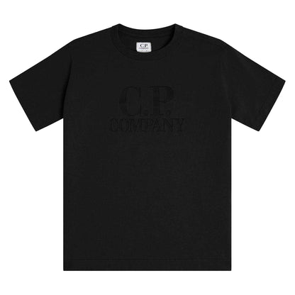 Black - Front - C.P. Company Boys Goggles Premium Cotton Regular T-Shirt