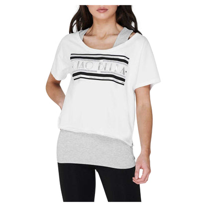 White-Grey - Side - Slazenger Womens-Ladies Double Layer T-Shirt