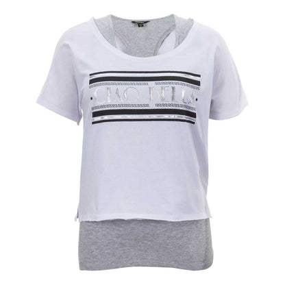 White-Grey - Front - Slazenger Womens-Ladies Double Layer T-Shirt