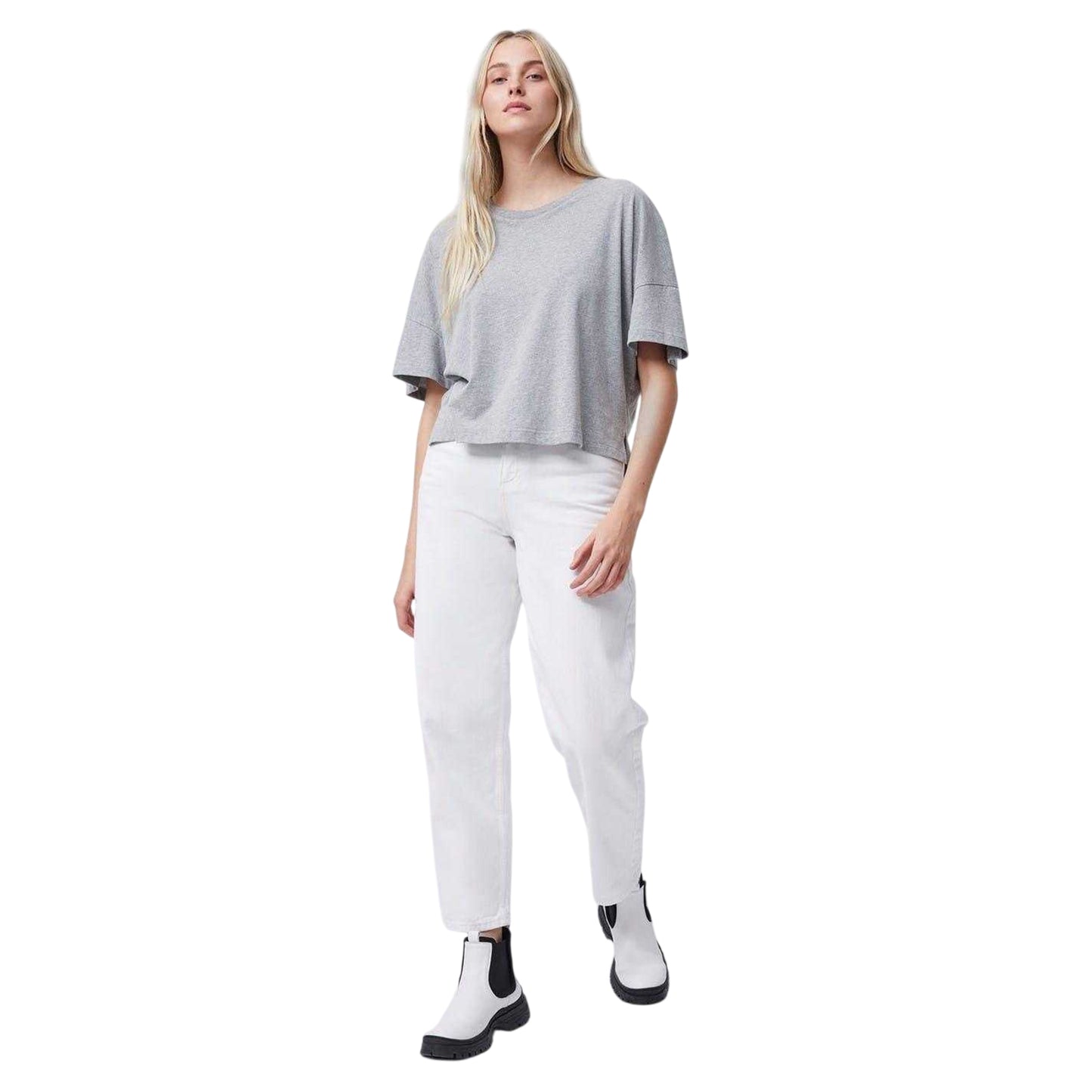 Light Grey - Side - French Connection Womens-Ladies Tally Oversized T-Shirt