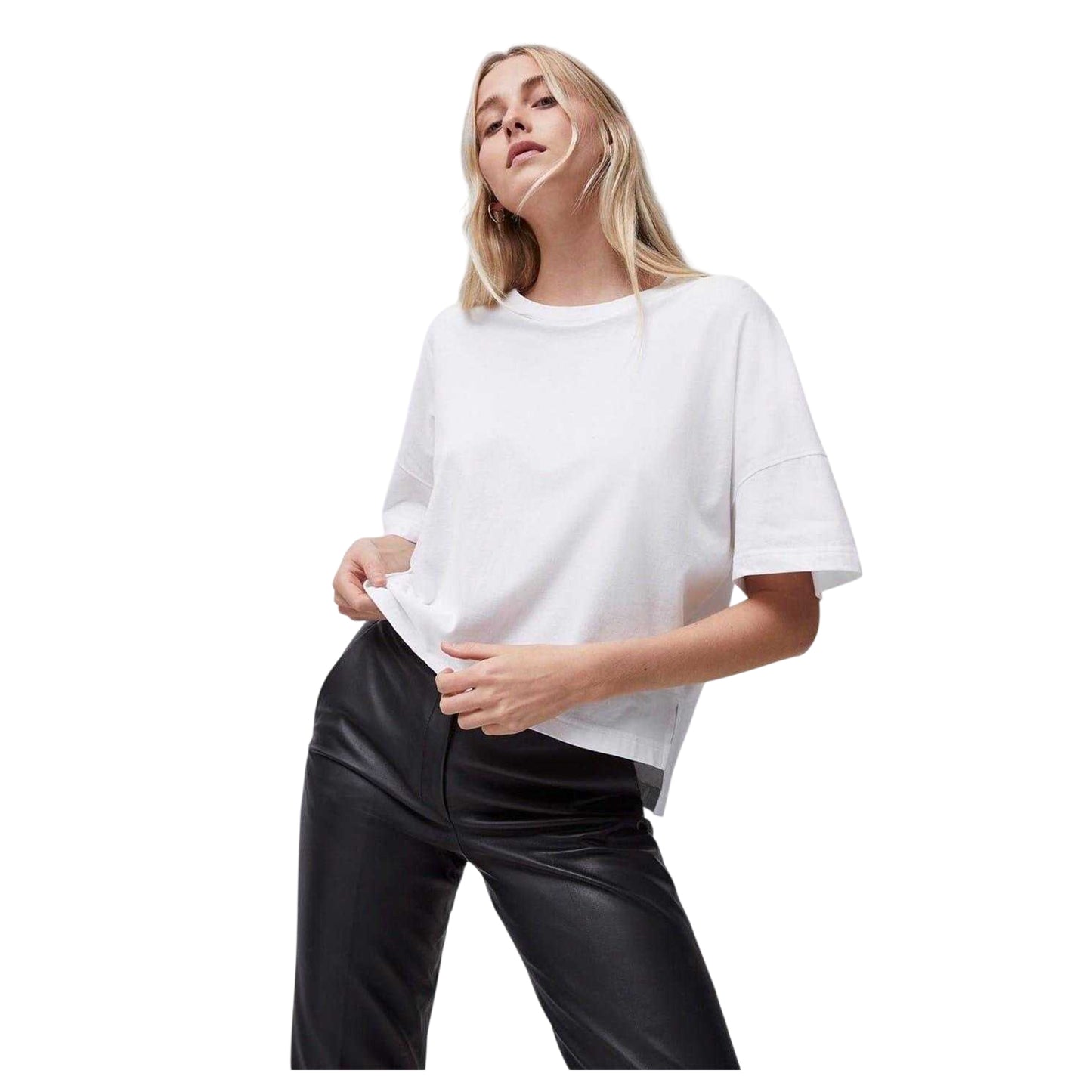 White - Front - French Connection Womens-Ladies Tally Oversized T-Shirt