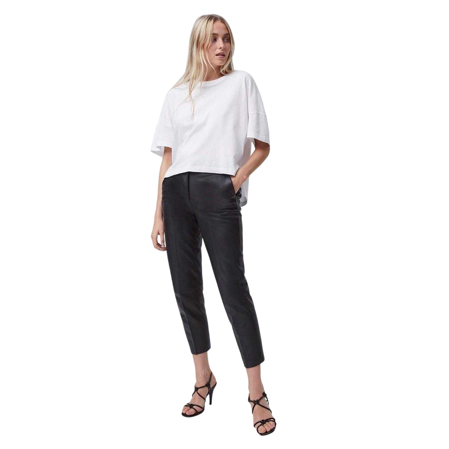 White - Side - French Connection Womens-Ladies Tally Oversized T-Shirt