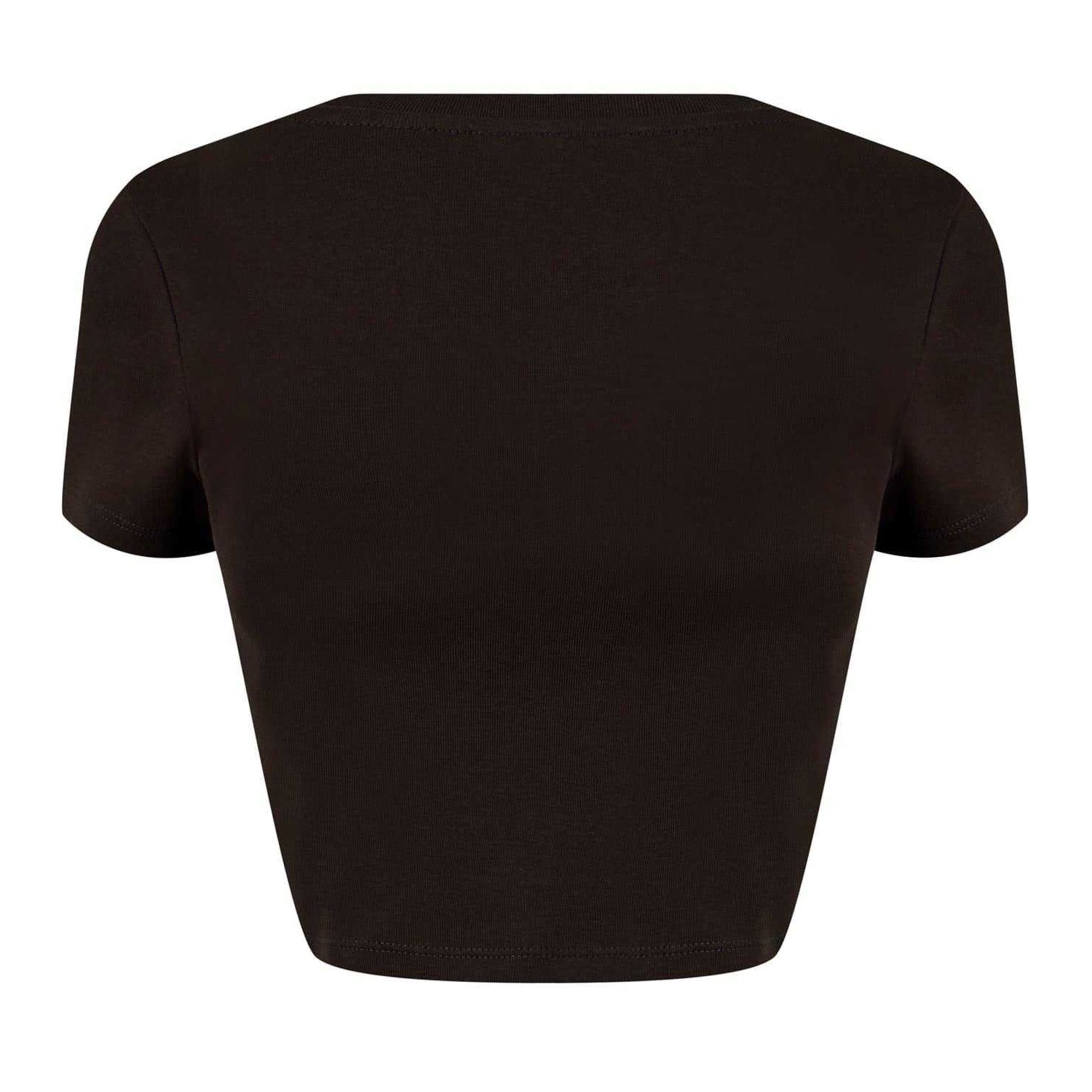 Black - Back - Jack Wills Womens-Ladies Cotton Crop T-Shirt