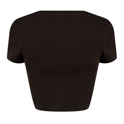 Black - Back - Jack Wills Womens-Ladies Cotton Crop T-Shirt