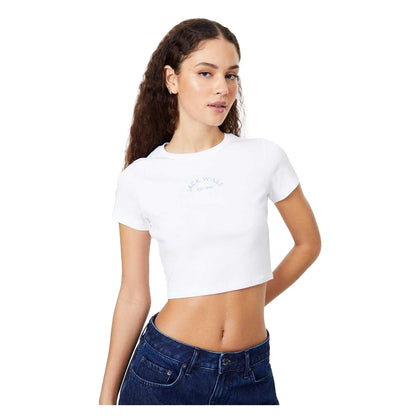White - Front - Jack Wills Womens-Ladies Cotton Crop T-Shirt