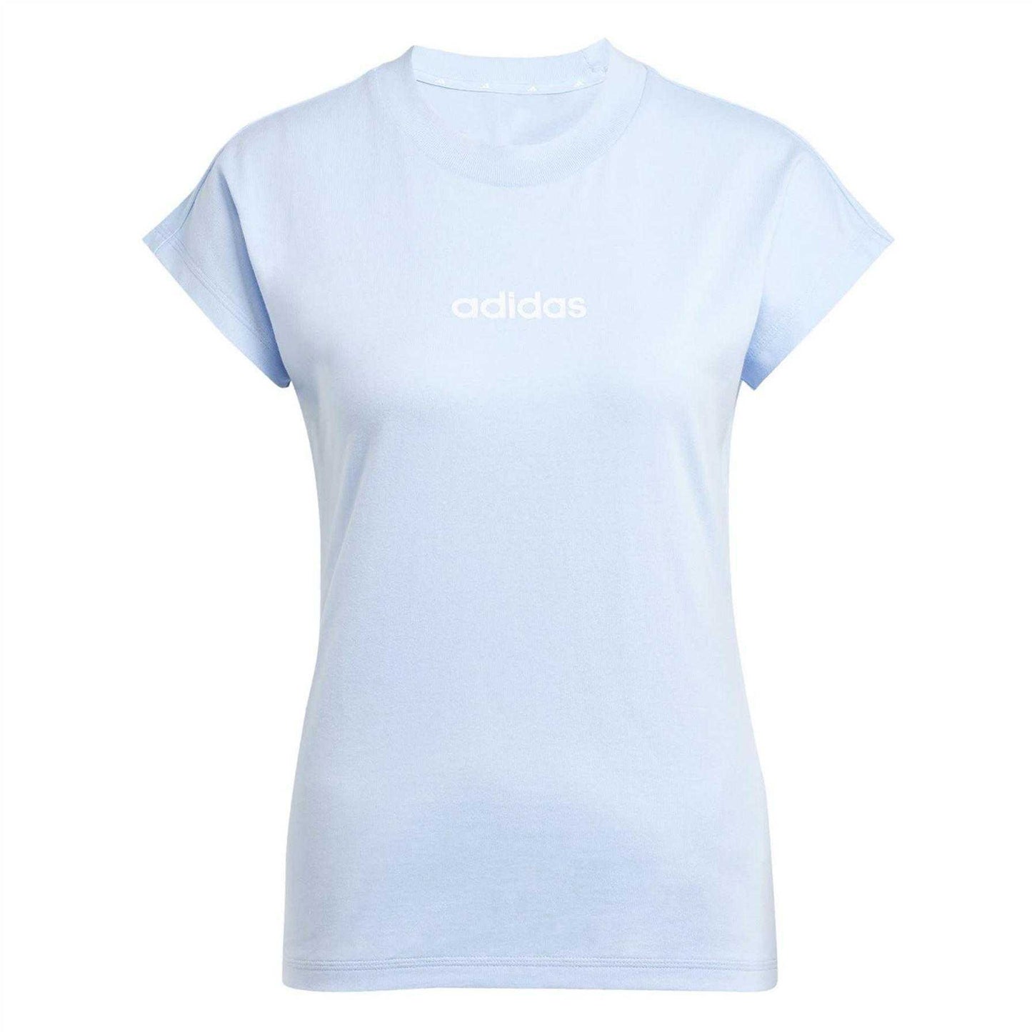 Glow - Front - Adidas Womens-Ladies Linear Cotton T-Shirt