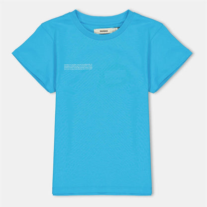 Turquoise - Front - Pangaia Childrens-Kids 365 Cotton T-Shirt