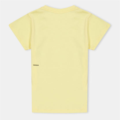 Yellow - Back - Pangaia Childrens-Kids 365 Cotton T-Shirt