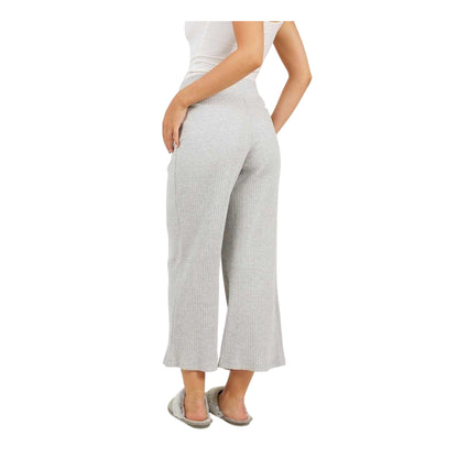 Grey Marl - Back - Brave Soul Womens-Ladies Relaxed Wide Leg Trousers