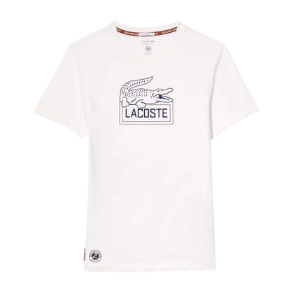 White - Front - Lacoste Unisex Adult Roland Garros Edition Regular T-Shirt