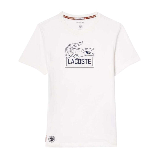 White - Front - Lacoste Unisex Adult Roland Garros Edition Regular T-Shirt