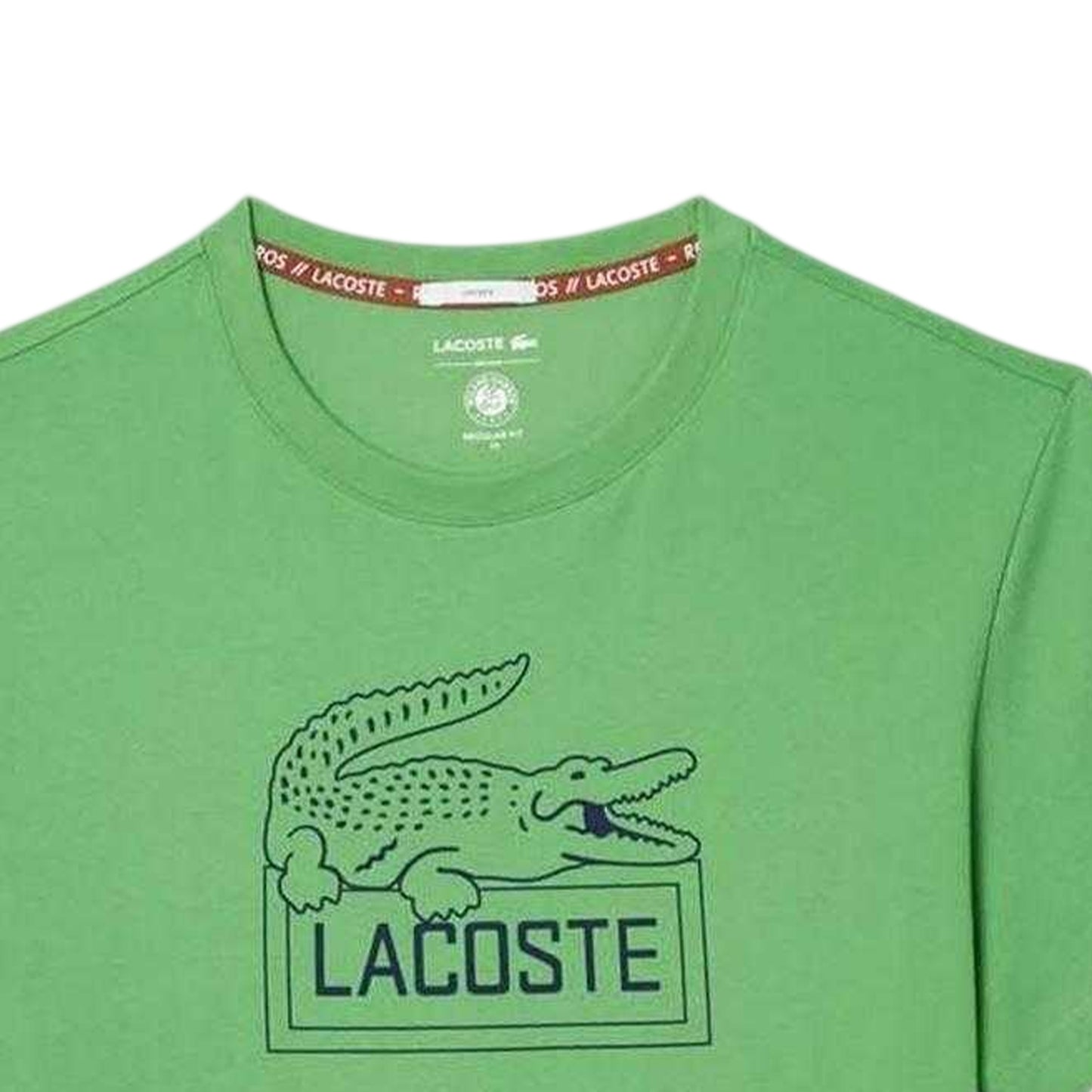 Green - Side - Lacoste Unisex Adult Roland Garros Edition Regular T-Shirt