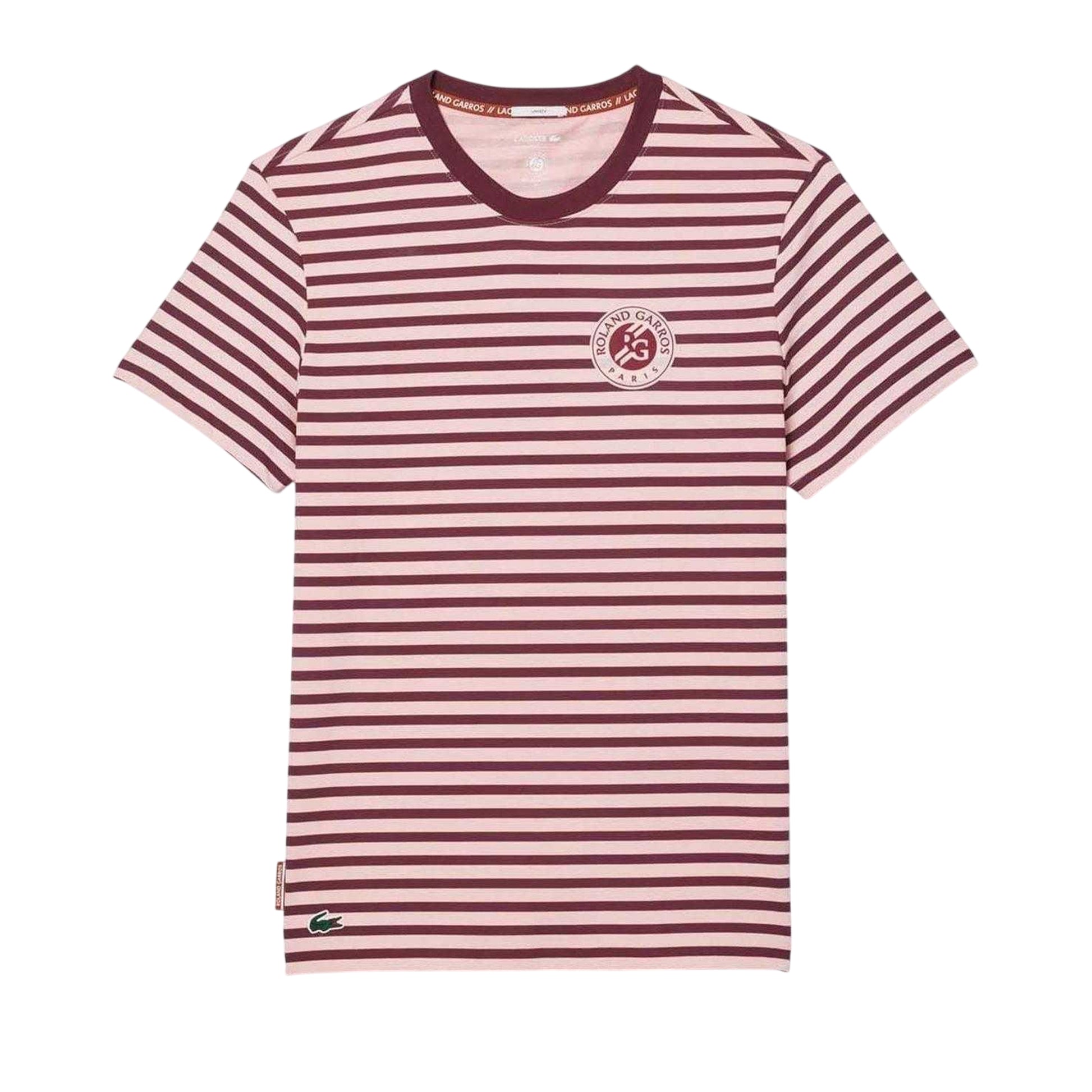 Pink - Front - Lacoste Unisex Adult Roland Garros Edition Regular Tennis T-Shirt