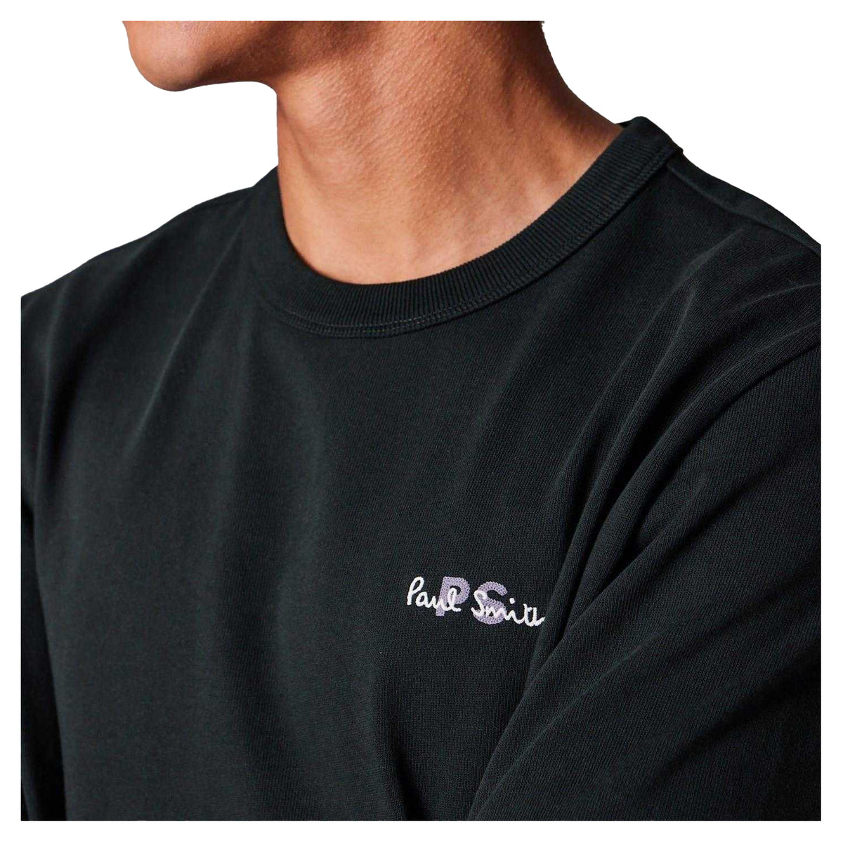 Green - Back - Paul Smith Unisex Adult Embroidered Logo Premium Cotton T-Shirt