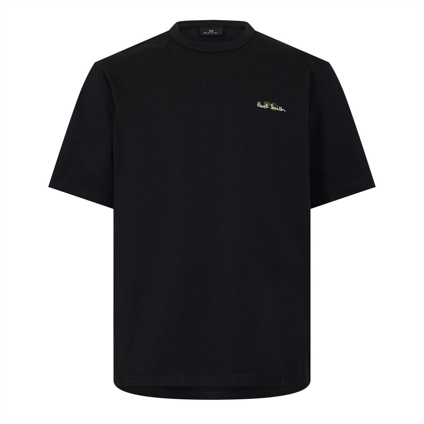Black - Front - Paul Smith Unisex Adult Embroidered Logo Premium Cotton T-Shirt