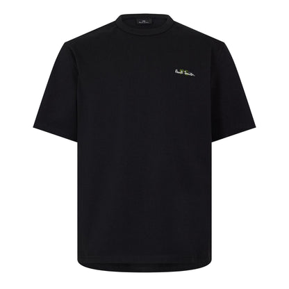 Black - Front - Paul Smith Unisex Adult Embroidered Logo Premium Cotton T-Shirt