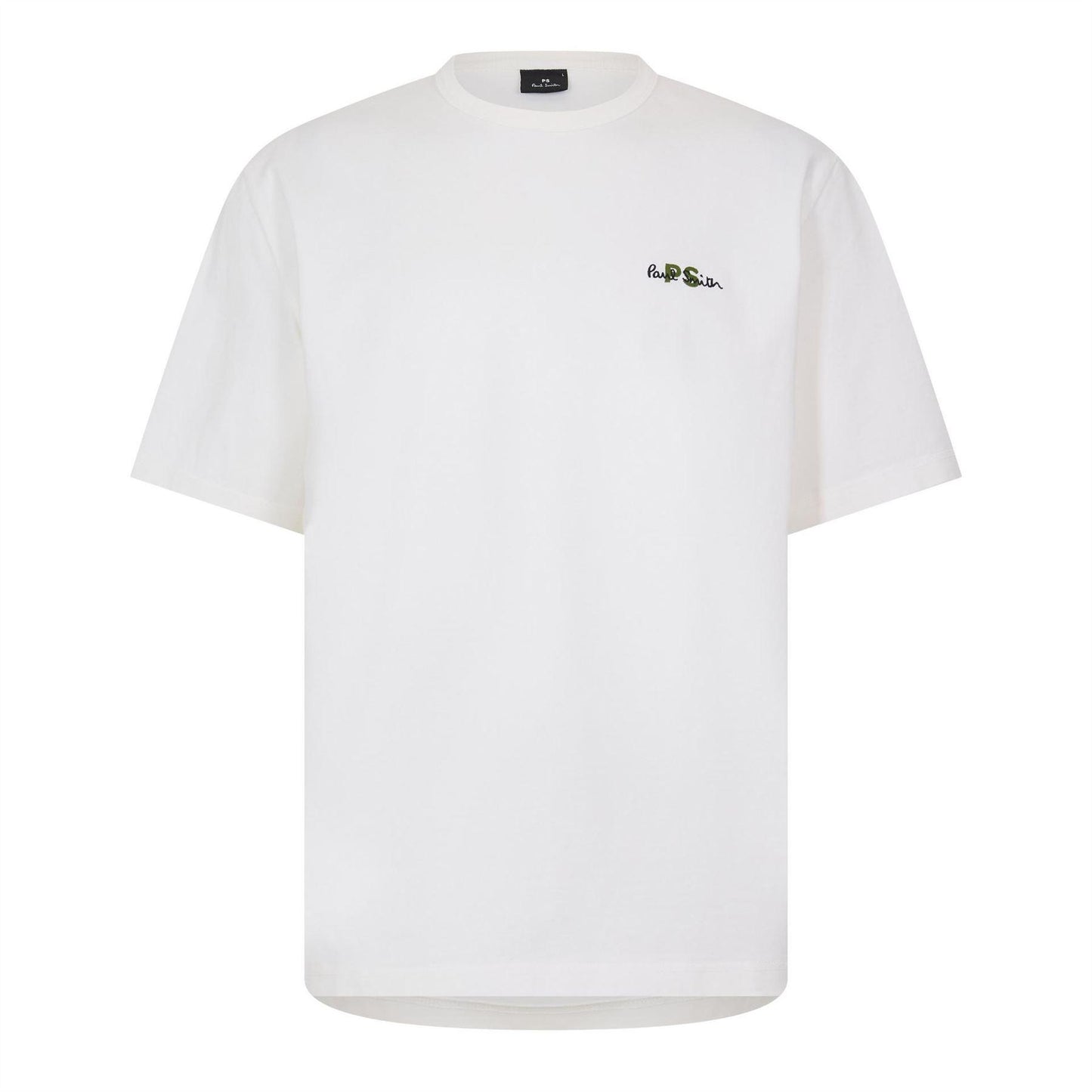 White - Front - Paul Smith Unisex Adult Embroidered Logo Premium Cotton T-Shirt