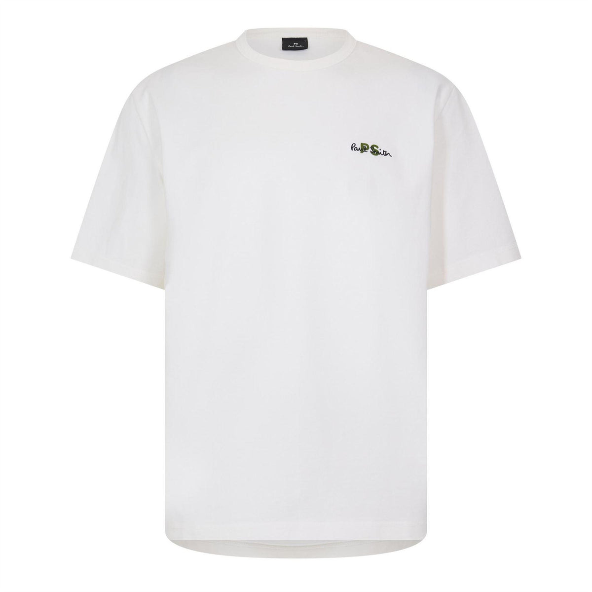 White - Front - Paul Smith Unisex Adult Embroidered Logo Premium Cotton T-Shirt