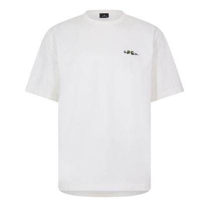 White - Front - Paul Smith Unisex Adult Embroidered Logo Premium Cotton T-Shirt