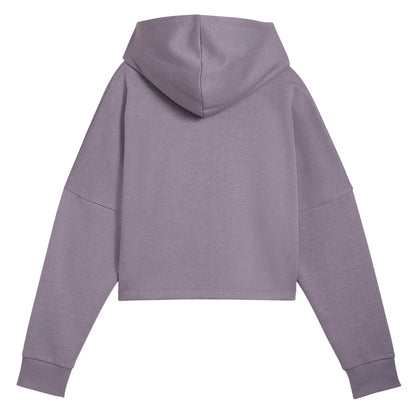 Pale Plum - Back - Puma Girls Logo Relaxed Fit Crop Hoodie
