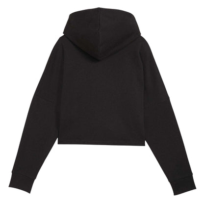 Puma Black - Back - Puma Girls Logo Relaxed Fit Crop Hoodie