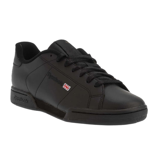 Black - Front - Reebok Mens NPC II Leather Trainers