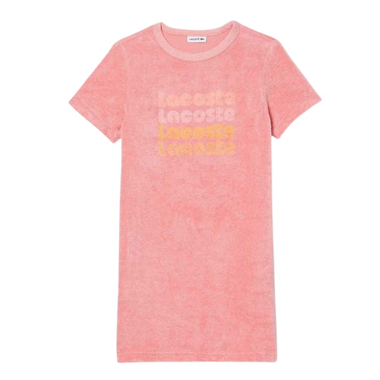 Pink - Front - Lacoste Womens-Ladies T-Shirt Dress