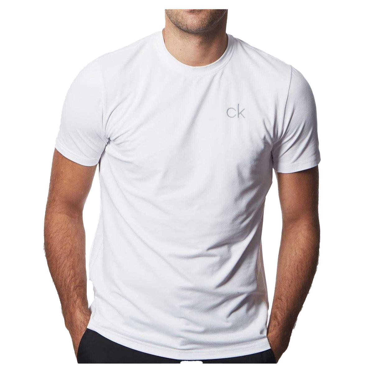 White - Side - Calvin Klein Mens Newport Golf T-Shirt