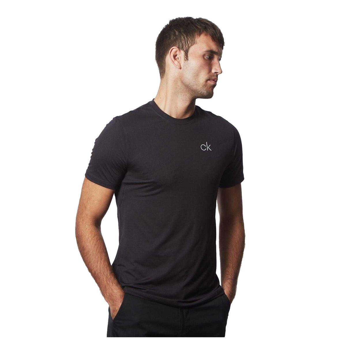 Black - Side - Calvin Klein Mens Newport Golf T-Shirt