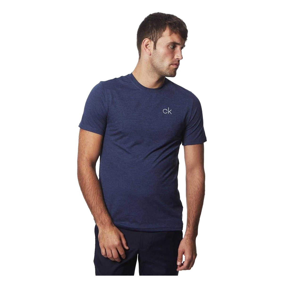 Navy Marl - Side - Calvin Klein Mens Newport Golf T-Shirt