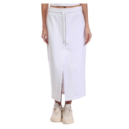 Off White-Black - Front - Off White Womens-Ladies Cotton Maxi Skirt